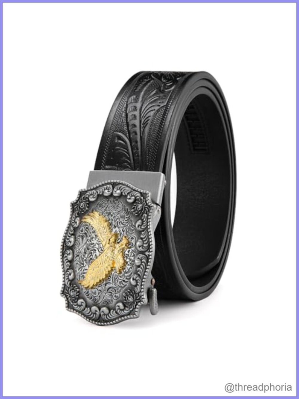 Men's Ratchet Cowboy Belt Western Automatic Buckle Adjustable